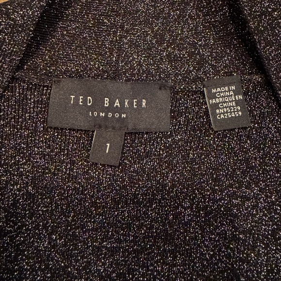 Ted Baker London Eloisy Black Sparkle Knit Fitted Top - Size 1 - Picture 10 of 14